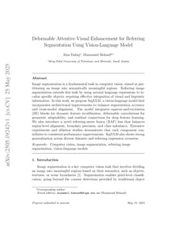 Deformable Attentive Visual Enhancement for Referring Segmentation Using Vision-Language Model