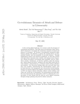 Co-evolutionary Dynamics of Attack and Defence in Cybersecurity