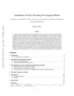 Foundations of Top-$k$ Decoding For Language Models