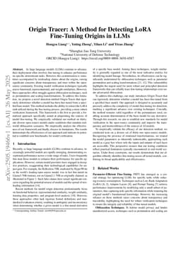 Origin Tracer: A Method for Detecting LoRA Fine-Tuning Origins in LLMs