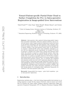 Toward Patient-specific Partial Point Cloud to Surface Completion for Pre- to Intra-operative Registration in Image-guided Liver Interventions