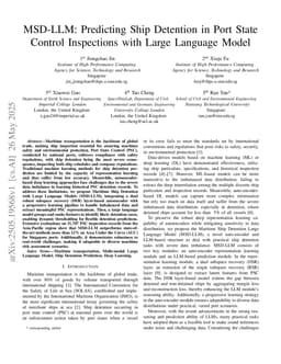 MSD-LLM: Predicting Ship Detention in Port State Control Inspections with Large Language Model