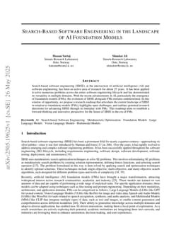 Search-Based Software Engineering in the Landscape of AI Foundation Models