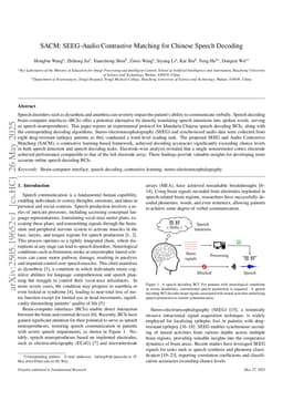 SACM: SEEG-Audio Contrastive Matching for Chinese Speech Decoding