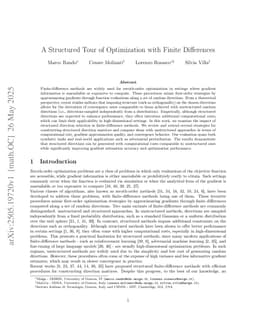 A Structured Tour of Optimization with Finite Differences