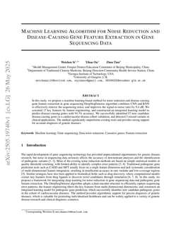 Machine Learning Algorithm for Noise Reduction and Disease-Causing Gene Feature Extraction in Gene Sequencing Data
