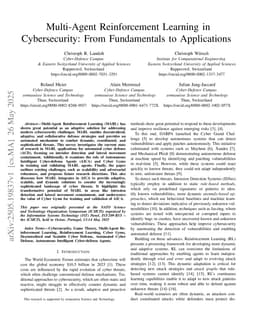 Multi-Agent Reinforcement Learning in Cybersecurity: From Fundamentals to Applications