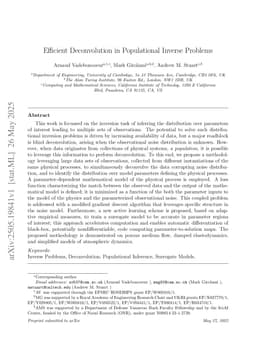 Efficient Deconvolution in Populational Inverse Problems