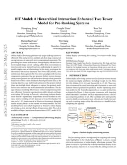 HIT Model: A Hierarchical Interaction-Enhanced Two-Tower Model for Pre-Ranking Systems