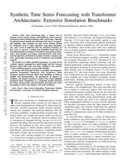 Synthetic Time Series Forecasting with Transformer Architectures: Extensive Simulation Benchmarks