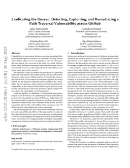 Eradicating the Unseen: Detecting, Exploiting, and Remediating a Path Traversal Vulnerability across GitHub