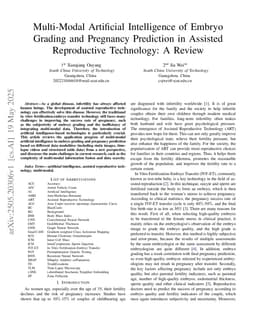 Multi-Modal Artificial Intelligence of Embryo Grading and Pregnancy Prediction in Assisted Reproductive Technology: A Review