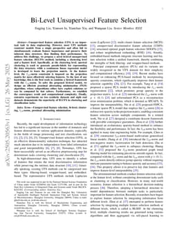 Bi-Level Unsupervised Feature Selection