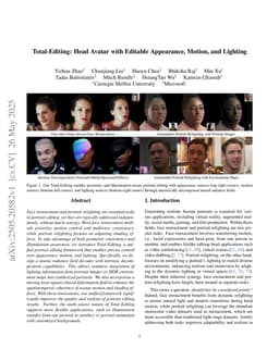 Total-Editing: Head Avatar with Editable Appearance, Motion, and Lighting