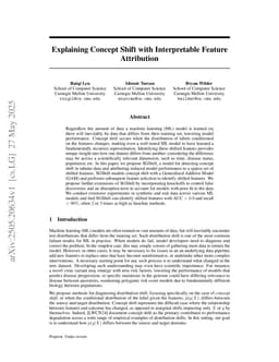 Explaining Concept Shift with Interpretable Feature Attribution