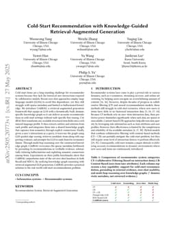 Cold-Start Recommendation with Knowledge-Guided Retrieval-Augmented Generation