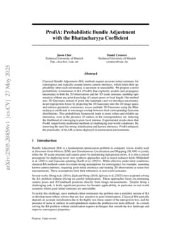 ProBA: Probabilistic Bundle Adjustment with the Bhattacharyya Coefficient