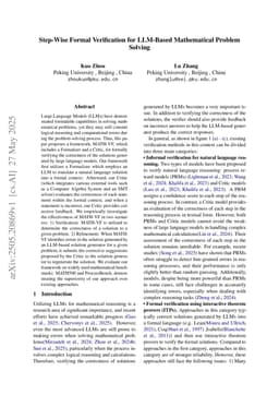 Step-Wise Formal Verification for LLM-Based Mathematical Problem Solving