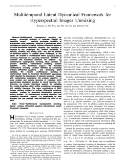 Multitemporal Latent Dynamical Framework for Hyperspectral Images Unmixing