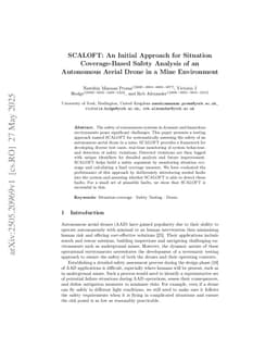 SCALOFT: An Initial Approach for Situation Coverage-Based Safety Analysis of an Autonomous Aerial Drone in a Mine Environment