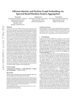 Efficient Identity and Position Graph Embedding via Spectral-Based Random Feature Aggregation
