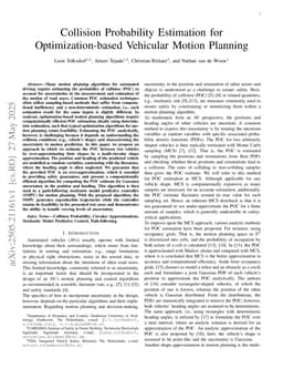 Collision Probability Estimation for Optimization-based Vehicular Motion Planning