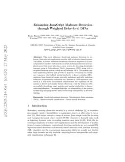Enhancing JavaScript Malware Detection through Weighted Behavioral DFAs