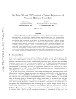 Attribute-Efficient PAC Learning of Sparse Halfspaces with Constant Malicious Noise Rate