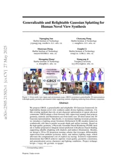 Generalizable and Relightable Gaussian Splatting for Human Novel View Synthesis