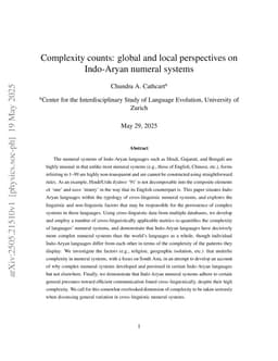 Complexity counts: global and local perspectives on Indo-Aryan numeral systems