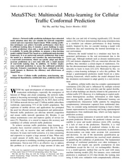 MetaSTNet: Multimodal Meta-learning for Cellular Traffic Conformal Prediction