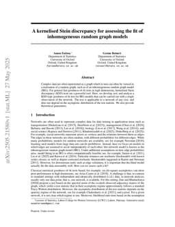 A Kernelised Stein Discrepancy for Assessing the Fit of Inhomogeneous Random Graph Models