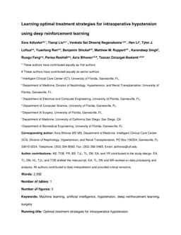 Learning optimal treatment strategies for intraoperative hypotension using deep reinforcement learning
