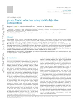 pared: Model selection using multi-objective optimization