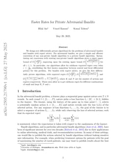 Faster Rates for Private Adversarial Bandits