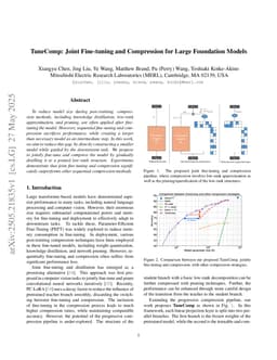 TuneComp: Joint Fine-tuning and Compression for Large Foundation Models