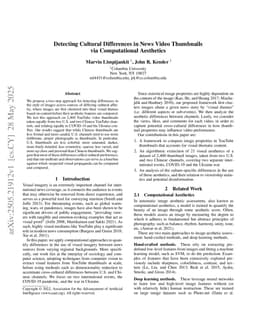 Detecting Cultural Differences in News Video Thumbnails via Computational Aesthetics