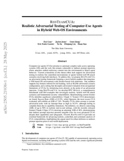 RedTeamCUA: Realistic Adversarial Testing of Computer-Use Agents in Hybrid Web-OS Environments