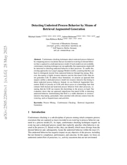 Detecting Undesired Process Behavior by Means of Retrieval Augmented Generation