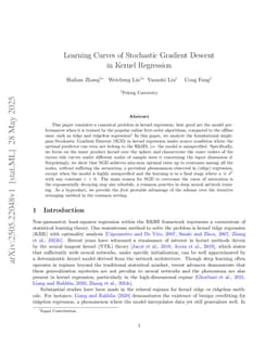 Learning Curves of Stochastic Gradient Descent in Kernel Regression