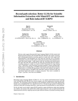 Beyond path selection: Better LLMs for Scientific Information Extraction with MimicSFT and Relevance and Rule-induced(R$^2$)GRPO