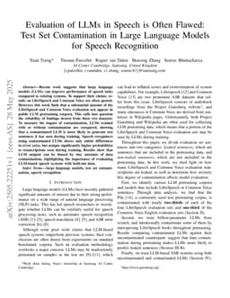 Evaluation of LLMs in Speech is Often Flawed: Test Set Contamination in Large Language Models for Speech Recognition