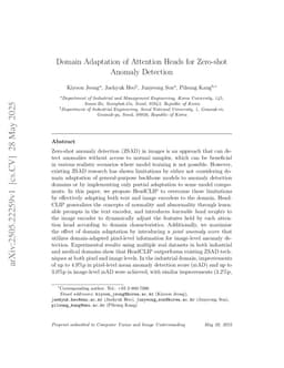 Domain Adaptation of Attention Heads for Zero-shot Anomaly Detection