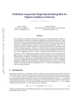 STaR-Bets: Sequential Target-Recalculating Bets for Tighter Confidence Intervals