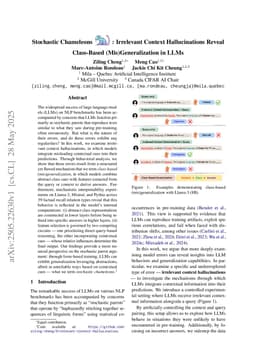 Stochastic Chameleons: Irrelevant Context Hallucinations Reveal Class-Based (Mis)Generalization in LLMs