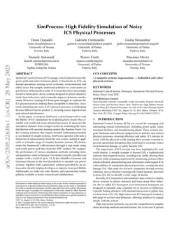 SimProcess: High Fidelity Simulation of Noisy ICS Physical Processes