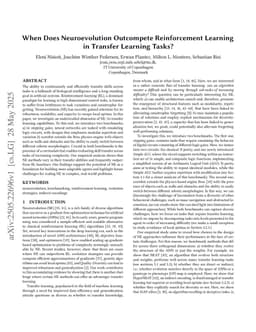 When Does Neuroevolution Outcompete Reinforcement Learning in Transfer Learning Tasks?