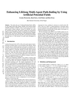 Enhancing Lifelong Multi-Agent Path-finding by Using Artificial Potential Fields