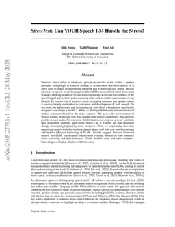StressTest: Can YOUR Speech LM Handle the Stress?