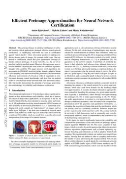 Efficient Preimage Approximation for Neural Network Certification